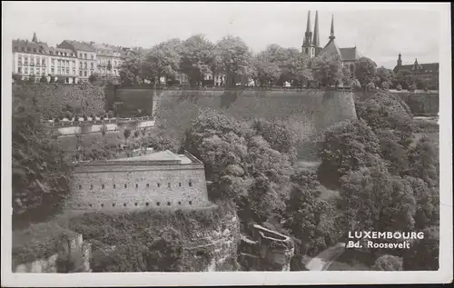 Luxembourg Carte de vue Luxembourg: Boulevard Roosevelt, 1.7.1951