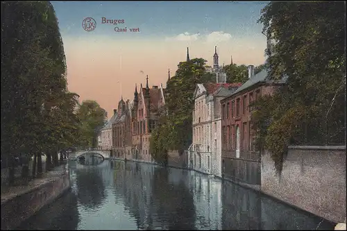 Belgien Ansichtskarte Brügge Bruges Brugge: Quai vert, 16.7.1924