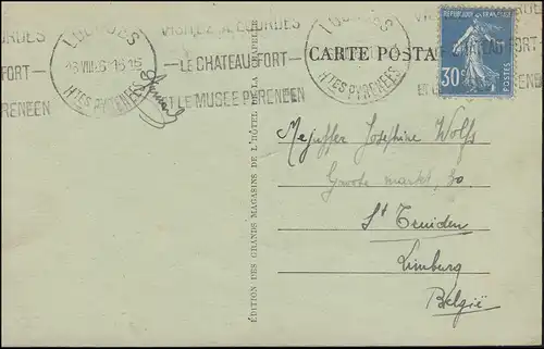 France Carte de vue Lourdes / Pyrénées: Basilique / La Basile, 16.8.1926