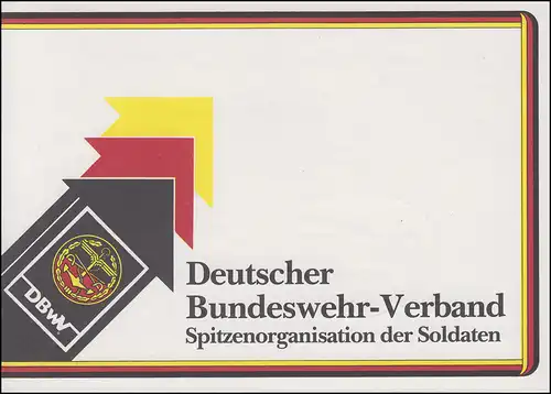 Deutscher Bundeswehrverband DBW 40 ans République fédérale d'Allemagne Carte pliante SSt Bonn 1989