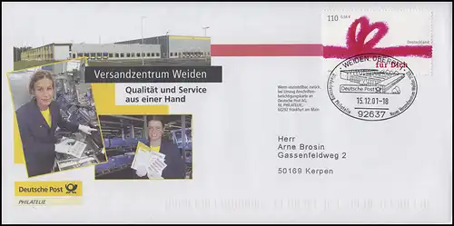 2223 Marque de salutation Lettre de publicité Qualité et service SSt WEIDEN 15.12.01 par Kerpen