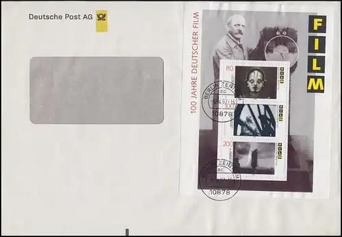 Block 33 Deutscher Film EF auf Fensterbrief Deutsche Post BRIEF ZENTRUM 4.4.97