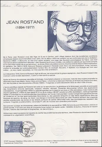 Collection Historique: Biologue, Philosophe, écrivain Jean Rostand 21.2.1987