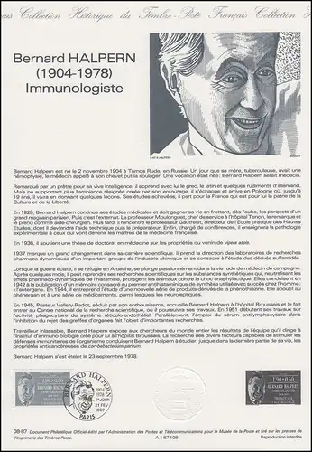 Collection Historique: Immunologue et pharmacologue Bernard Halpern 21.2.1987