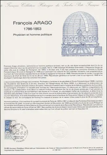 Collection Historique: Physiciens et politiciens François Arago 22.2.1986