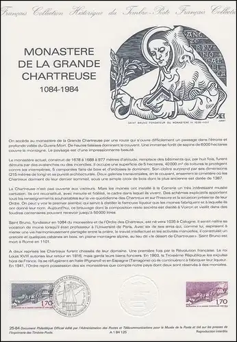 Collection Historique: Monastère De La Grande Chartreuse 7.7.1984