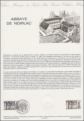 Collection Historique: Abbaye De Noirlac Abbérie cistercienne du monastère 2.7.83
