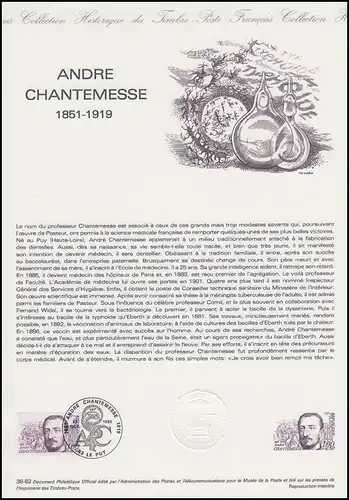 Collection Historique: Médecin et biologiste André Chantemesse 23.10.1982