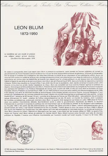 Collection Historique: Politiker Léon Blum 18.12.1982