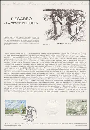 Collection Historique: Peintre Camille Pissarro - La Sente Du Chou 18.4.1981