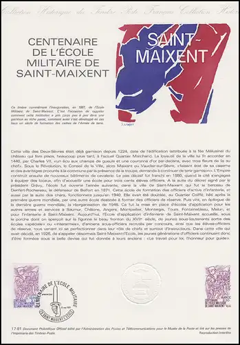 Collection Historique: Militärschule von Saint-Maixent 16.5.81