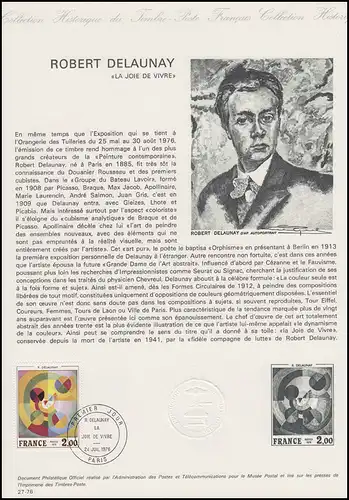 Collection Historique: Maler Robert Delaunay & Gemälde Lebensfreude 24.7.1976 