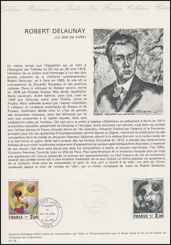 Collection Historique: Peintre Robert Delaunay & Peaux Profitez de la vie 24.7.1976