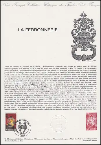 Collection Historique: La Ferronnerie & Kunstschmiedearbeiten 17.4.1982