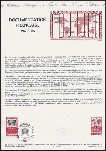 Collection Historique: Documentation Francaise & Computer und Literatur 16.11.85