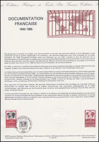 Collection Historique: Documentation Francaise & Ordinateurs et Littérature 16.11.85