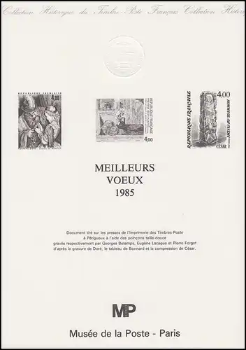 Collection Historique: Jahresgabe Postmuseum Paris / Meilleurs Voeux 1985 