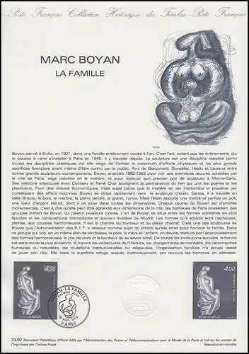 Collection Historique: Sculpteur Marc Boyan - La Famille / Sculturen 18.9.1992