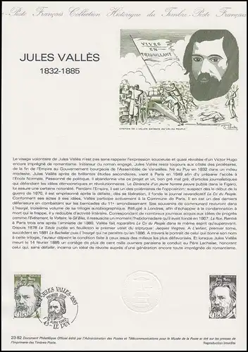 Collection Historique: Épéditeur et écrivain Jules Valles 5.6.1982