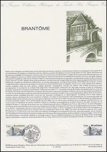 Collection Historique: destination touristique Brantome au Périgord 5.2.1983