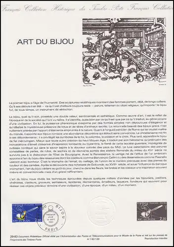 Collection Historique: Art du Bijou - Bijoux d'art - Handicrafts 10.9.1983