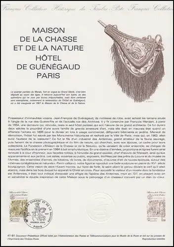 Collection Historique: Maison de la chasse et de la nature Museum Paris 24.10.81