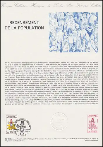 Collection Historique: Volkszählung Recensement de la Population 27.2.1982