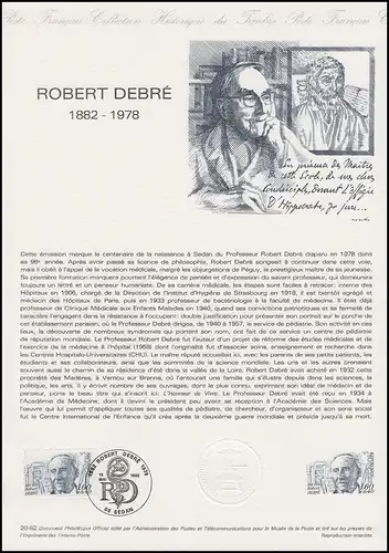 Collection Historique: Médecine pédiatrique Robert Debre 15.5.1982