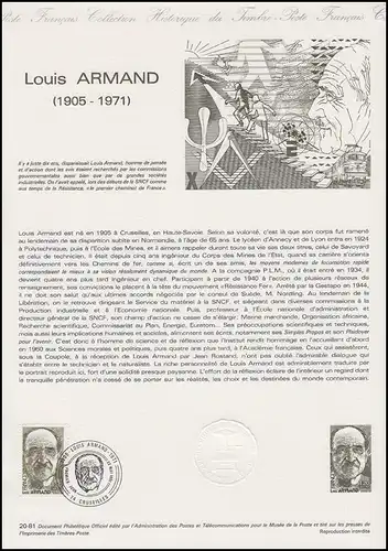 Collection Historique: Bergbauingenieur und Eisenbahner Lois Armand 23.5.1981