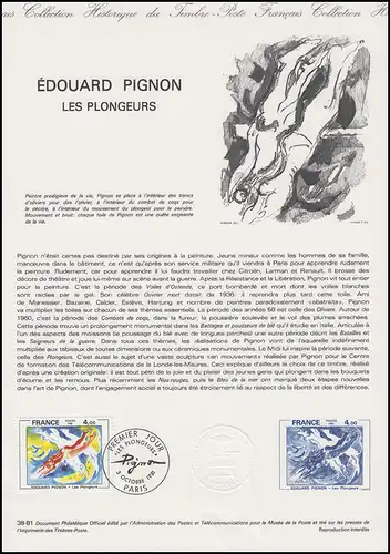 Collection Historique: Peintre Painter Peintre Edouard Pignon Le Plongeurs 3.10.81
