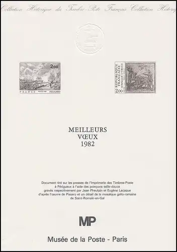 Collection Historique: Jahresgabe Postmuseum Paris / Meilleurs Voeux 1982