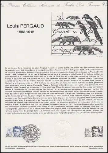 Collection Historique: écrivain Louis Pergaud / Recensements des animaux 23.1.1982