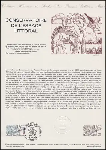 Collection Historique: Conservatoire de L'espace Littoral Nature Nature Côte 1981