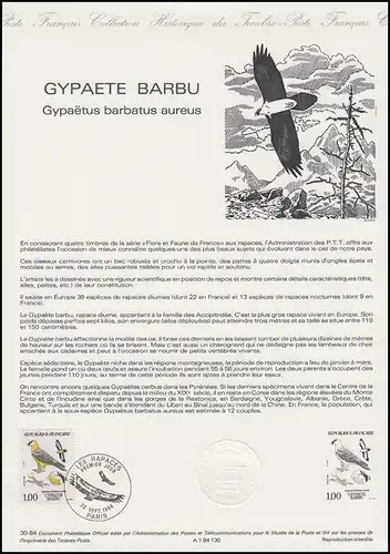 Collection Historique: Bartgeier / Lämmergeier Gypaetus barbatus 22.9.1984