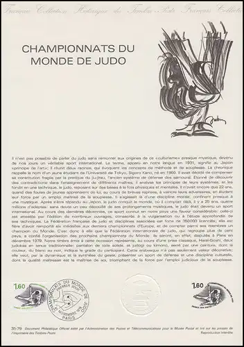 Collection Historique: Championnats du Monde de Judo / Judoue-Monde 21.11.1979