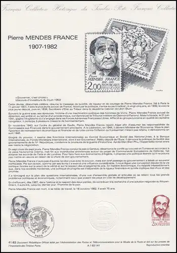 Collection Historique: Politiker Pierre Mendès France 16.12.1983