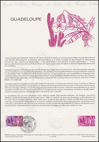 Collection Historique: Überseedépartement Guadeloupe 25.2.1984
