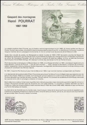 Collection Historique: écrivain Henri Pourrat - Gaspard du lundi 1987