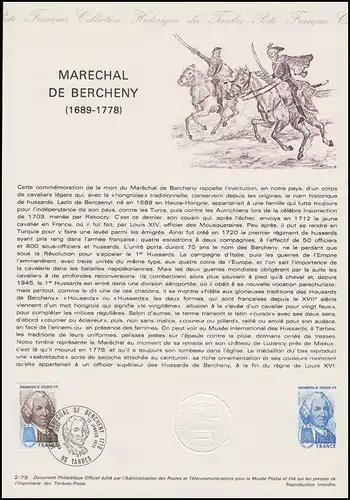 Collection Historique: Marschall Ladislas Bercheny & Husarenregiment 13.1.1979