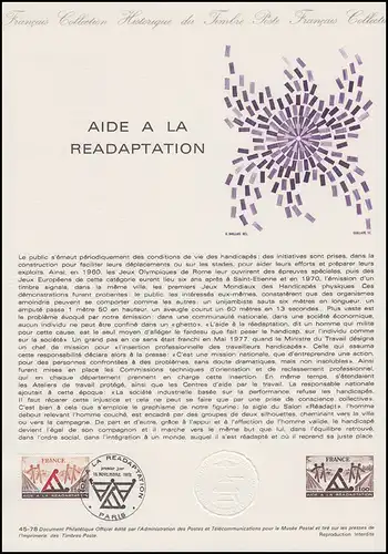 Collection Historique: Aide à la Réhabilitation Rehabilitationshilfe 18.11.1978