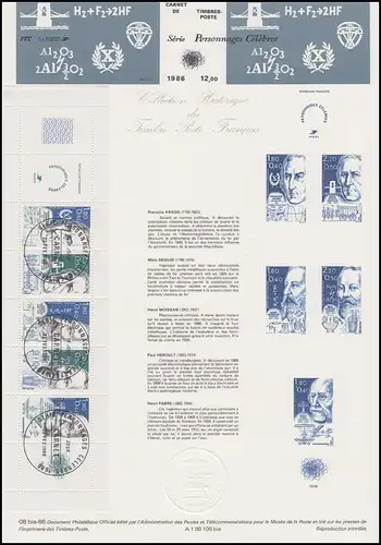 Collection Historique Berühmte Wissenschaftler Famous Persons Heftchenblatt 1986