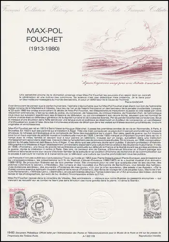 Collection Historique: Dichter Schriftsteller Kunstkritiker Max-Pol Fouchet 1980