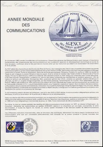 Collection Historique: Année de la Communication Mondiale 12.3.1983
