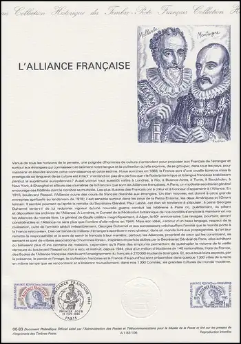 Collection Historique: L'Alliance Française / Die Französisch-Allianz 1883-1983