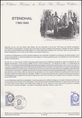 Collection Historique - Marie-Henri Beyle als Schriftsteller Stendhal 12.11.1983
