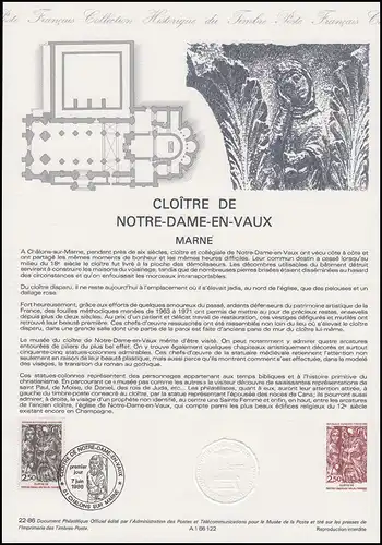 Collection Historique: Kloster von Notre-Dame Cloître de Notre-Dame-en-vaux 1988