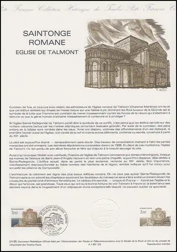 Collection Historique: Église Romaine Saintonge dans le Talmont 15.6.1985