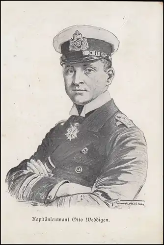 Carte postale du lieutenant Otto Wedigen, poste de terrain WESTERSTEDE 14.12.1916