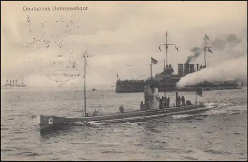 Ansichtskarte Deutsches Unterseeboot, Feldpost WILHELMSHAVEN 9.5.16