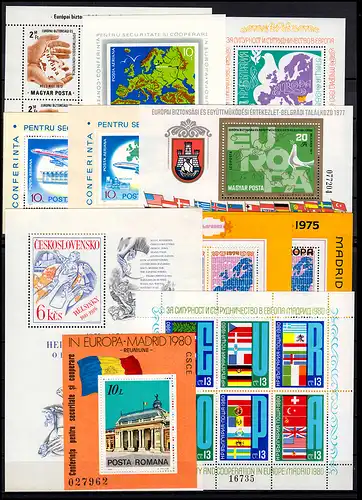 Europa KSZE-Ausgaben Jahrgang 1972-1986 komplett, ** postfrisch